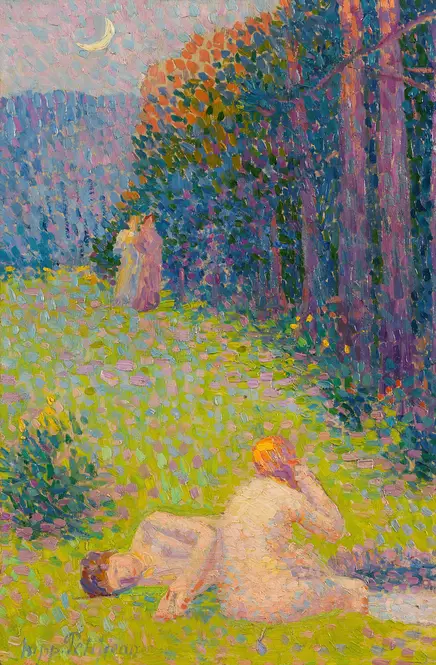 Bathers in a summer landscape (1910) by Hippolyte Petitjean